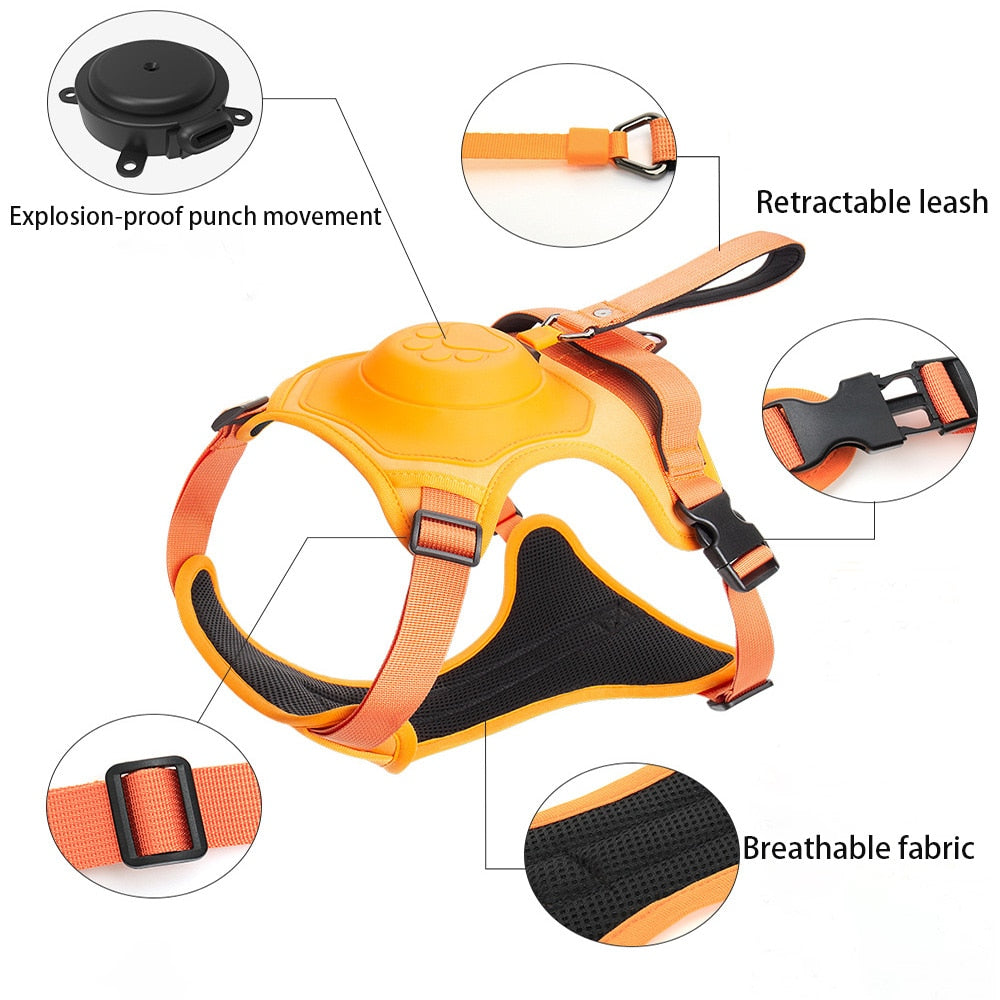 RetraHarn™:Your All-in-One Retractable Leash and Harness