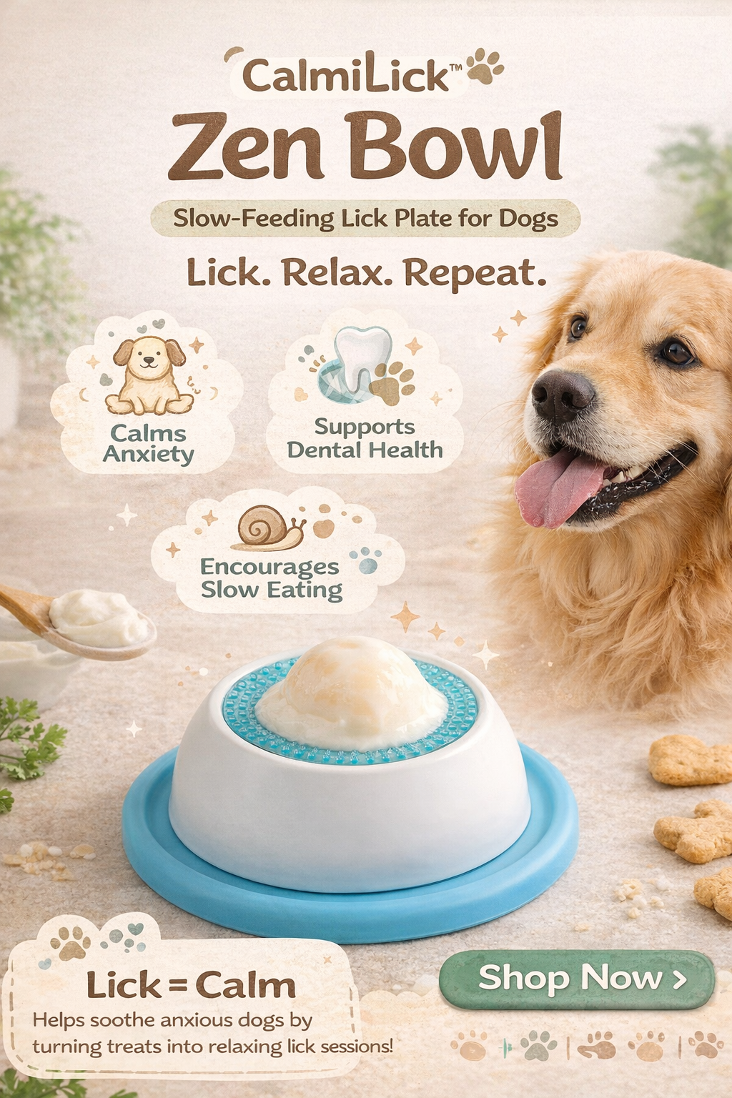 CalmiLick™: Slow-Feeding Lick Bowl