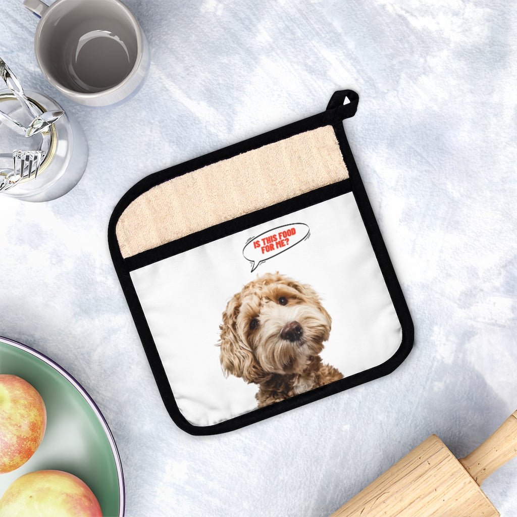 Pot Holder with Pocket: "Is this food for me"?